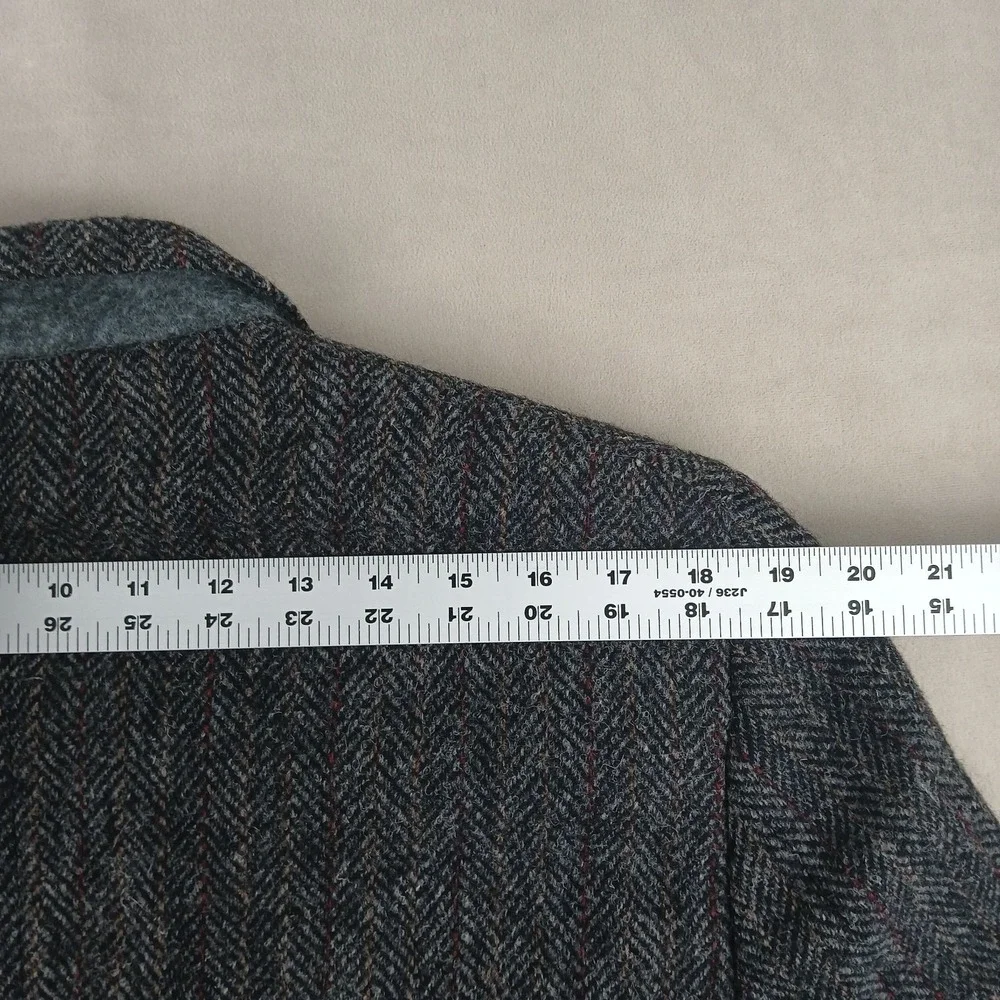 VTG Harris‎ Tweed Baskin 40R Mens Blazer 21x30 Herringbone FLAW